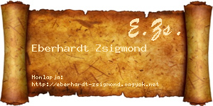 Eberhardt Zsigmond névjegykártya